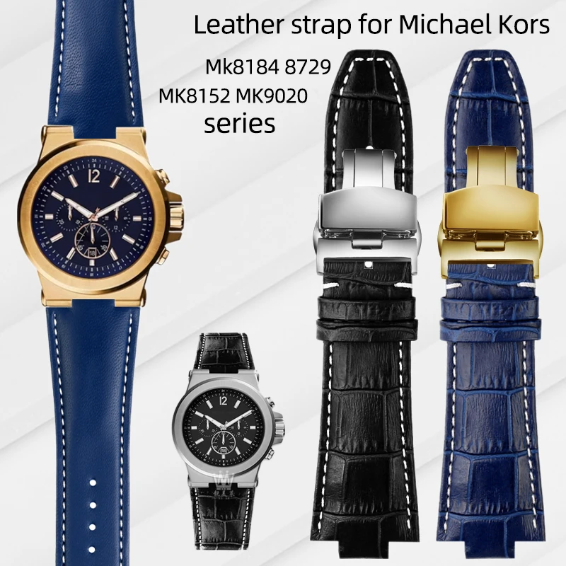 Leather strap for Michael Kors Bracelet Mk8184 8729 9020 MK8152 MK9020 MK9026 Watch Band 29mmx13mm Cowhide watch parts