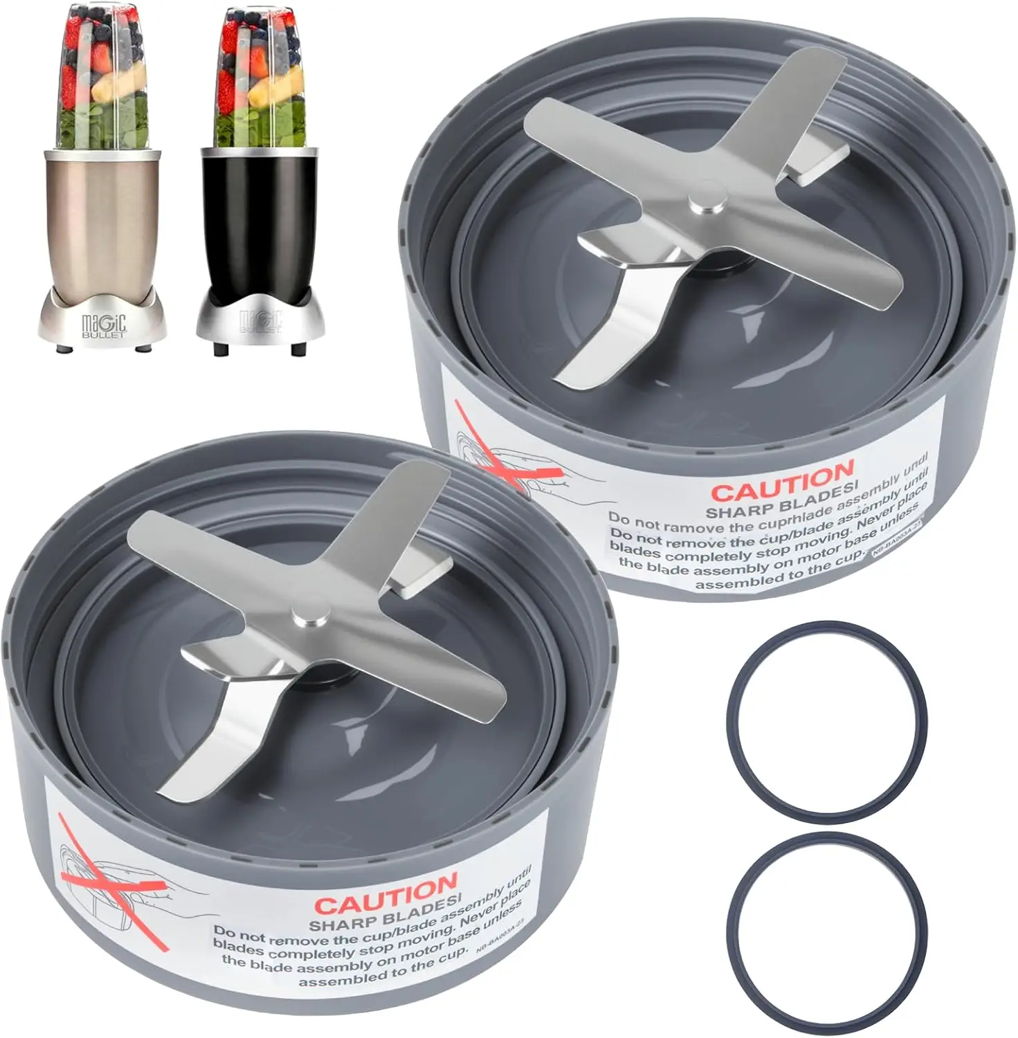 1/2 peças de lâmina extratora de substituição para liquidificadores NutriBullet 600W e 900W Pro Series, lâmina de aço inoxidável de grau alimentício