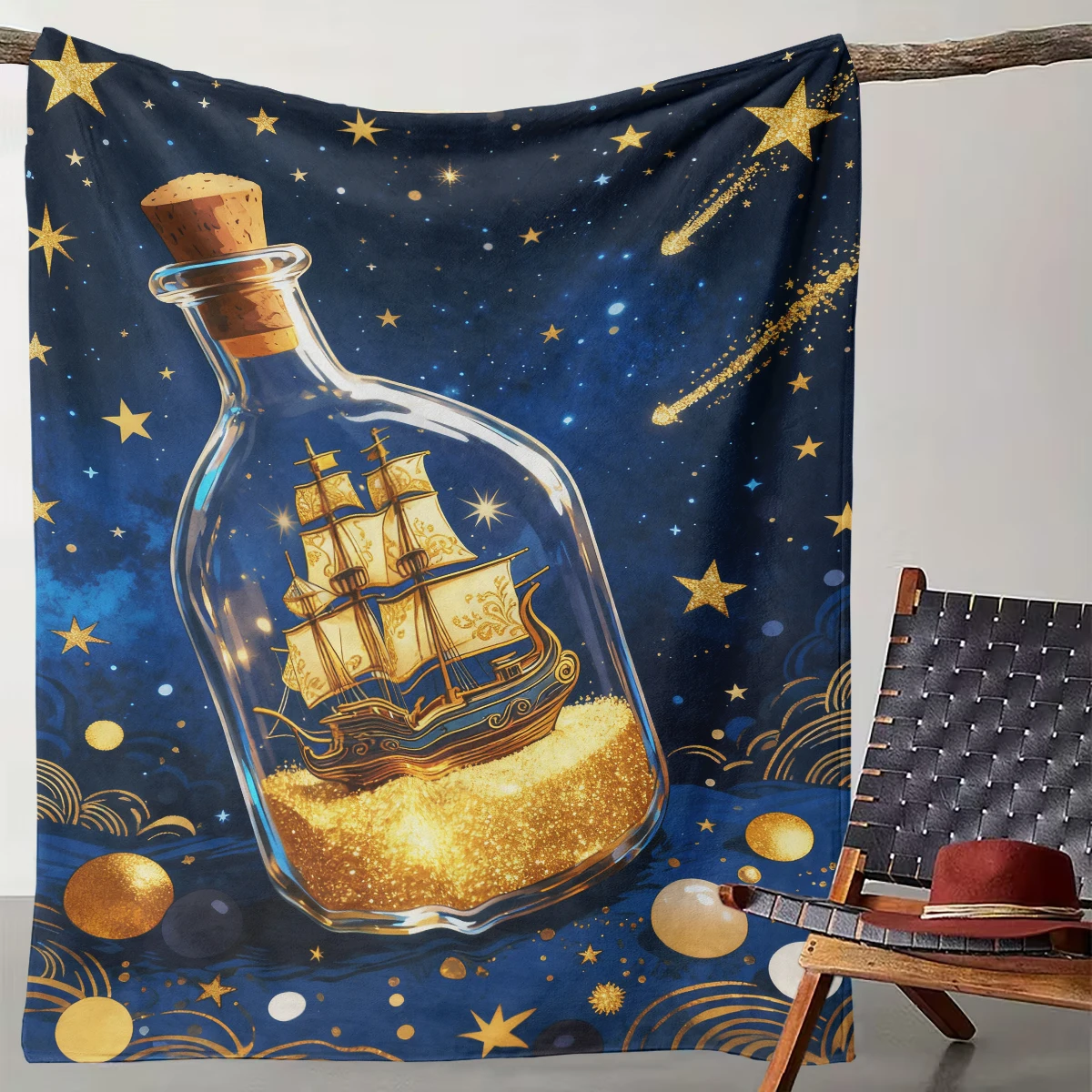 

1 Xinghai Bottle Boat Dream Blanket Suitable for Camping, Living Rooms, Offices, Chairs, and Beds