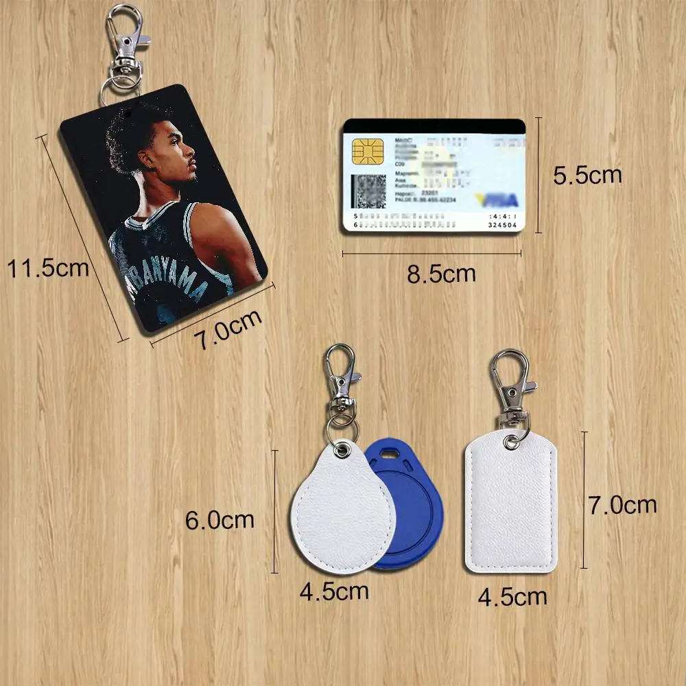 Alien being Victor Wembanyama Keychain Holder Suitable For Subway Bank Card Bus Case Badge Holder Wallet Card Textured pattern