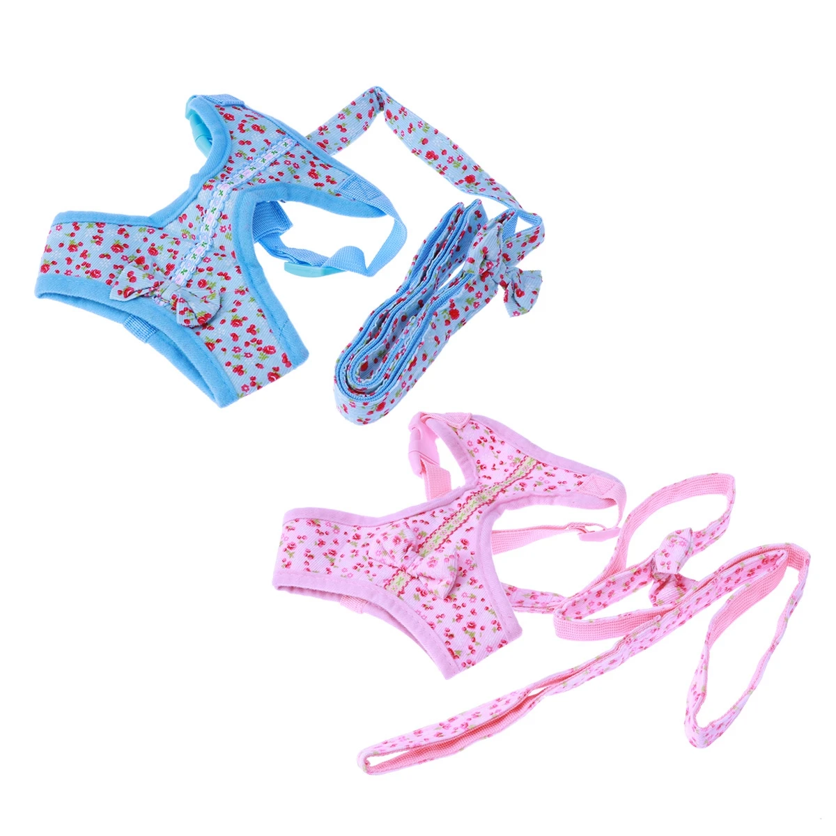 

Korean Style Dog Harness with Flower Pattern Puppy Collar Leash Set Chest Strap for Small Sized Pet Dogs Cats Poodle Leads -