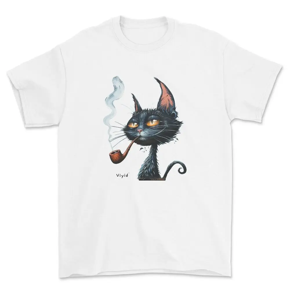 Smoking Pipe Cat T-shirt Cat Lovers Unisex T-shirts For Men Women Summer Tees Cotton Luxury Brand Oversized