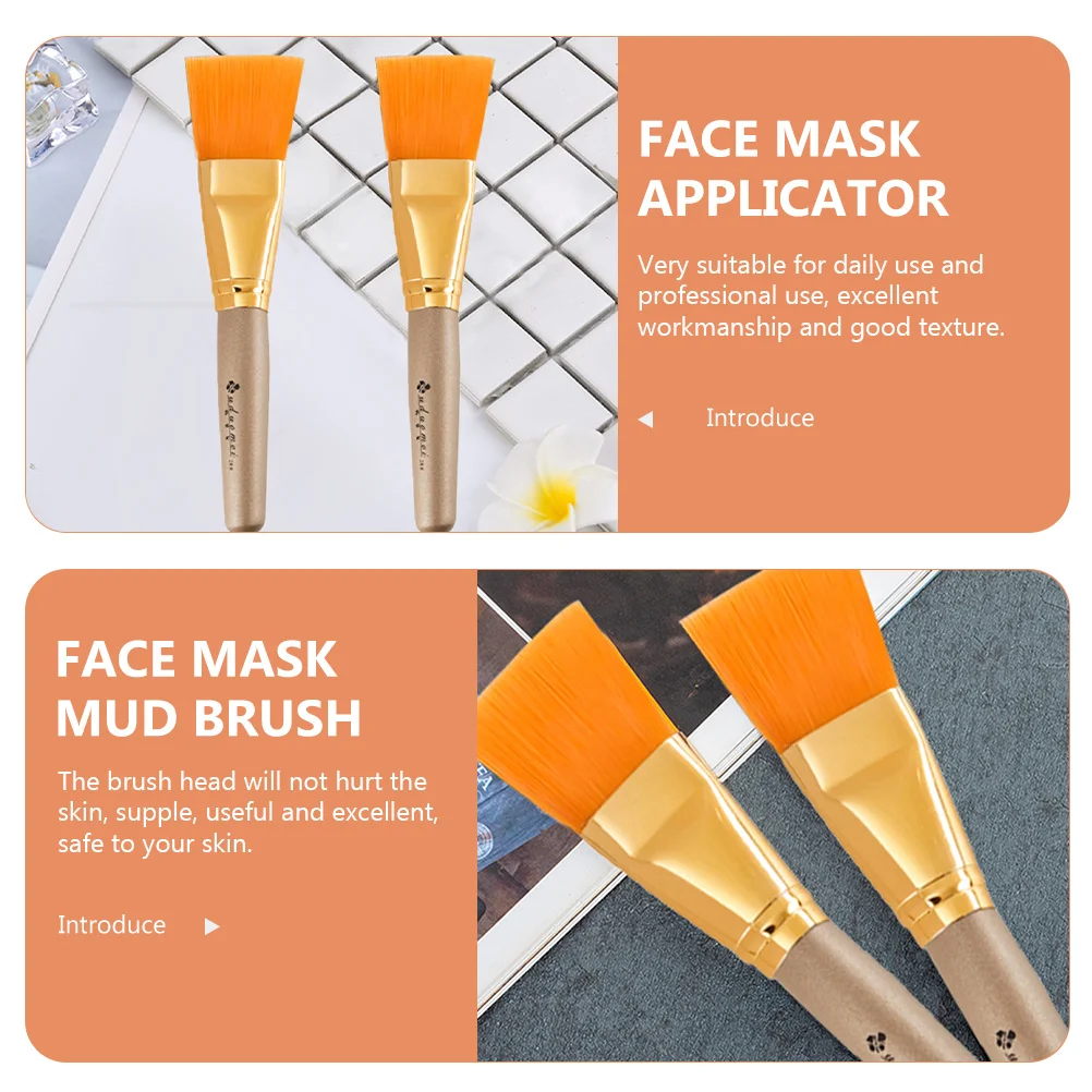 2 pçs escova de máscara facial portátil aplicador de máscara facial escova para aplicação de lama uniforme cuidados com a pele uso profissional