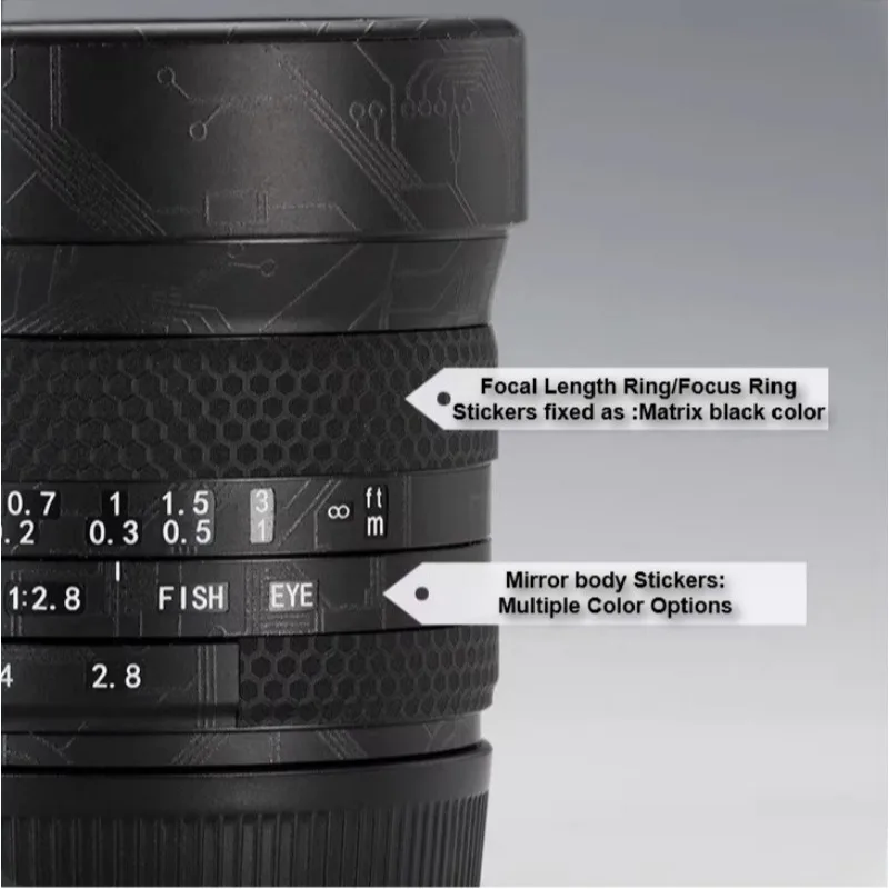 For 7Artisans 7.5mm F2.8 II For Sony Mount Lens Sticker Vinyl Wrap Film Lens Body Protective Sticker Protector Coat 7.5F2.8 II