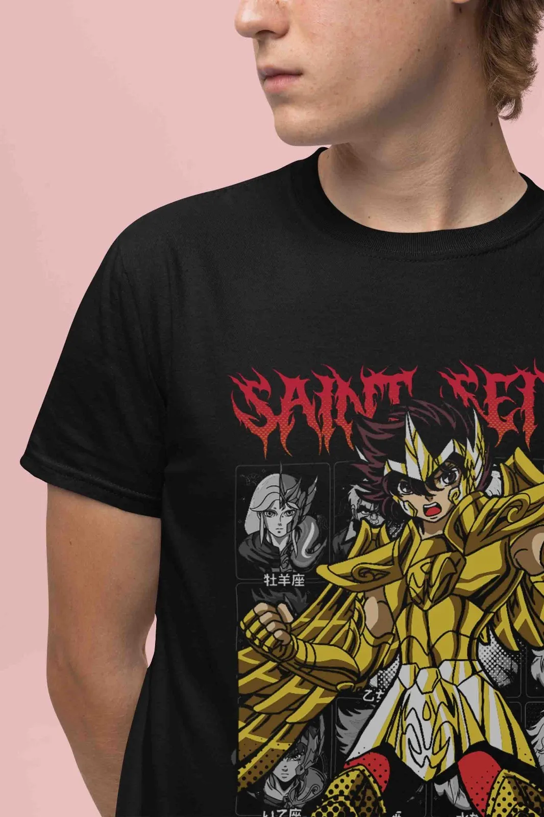 Saint Seiya Shirt Shiryu Tshirt Hyoga T-Shirt Shun Top Ikku Anime Graphic Tee