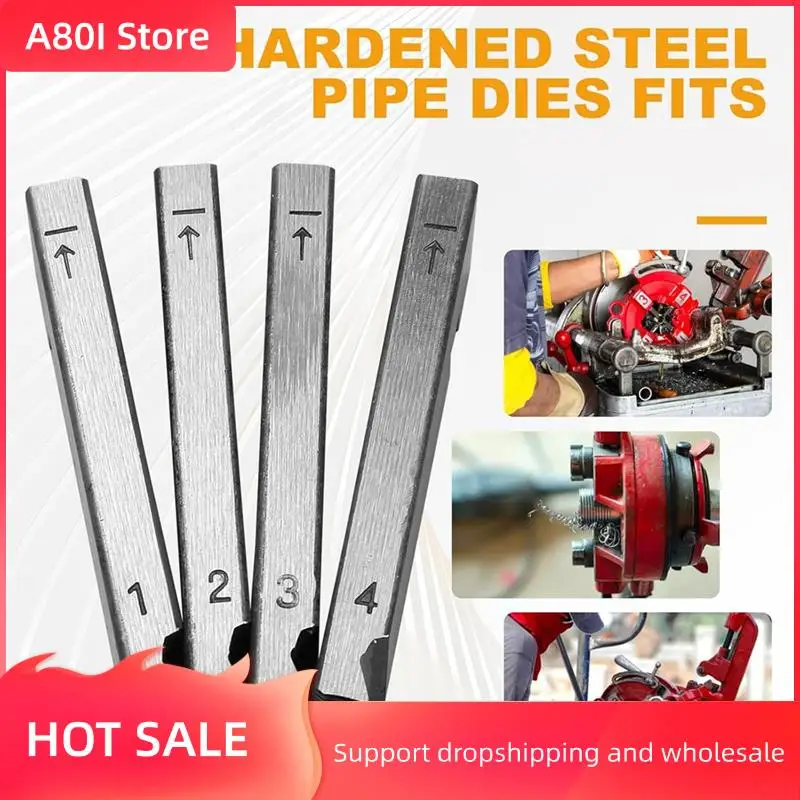 

A80I 4-Pack 47770 Pipe Threader Set For RIDGID,High-Speed Threading Dies For 1-2 Inch Pipes,Universal Die Heads Threader Tool