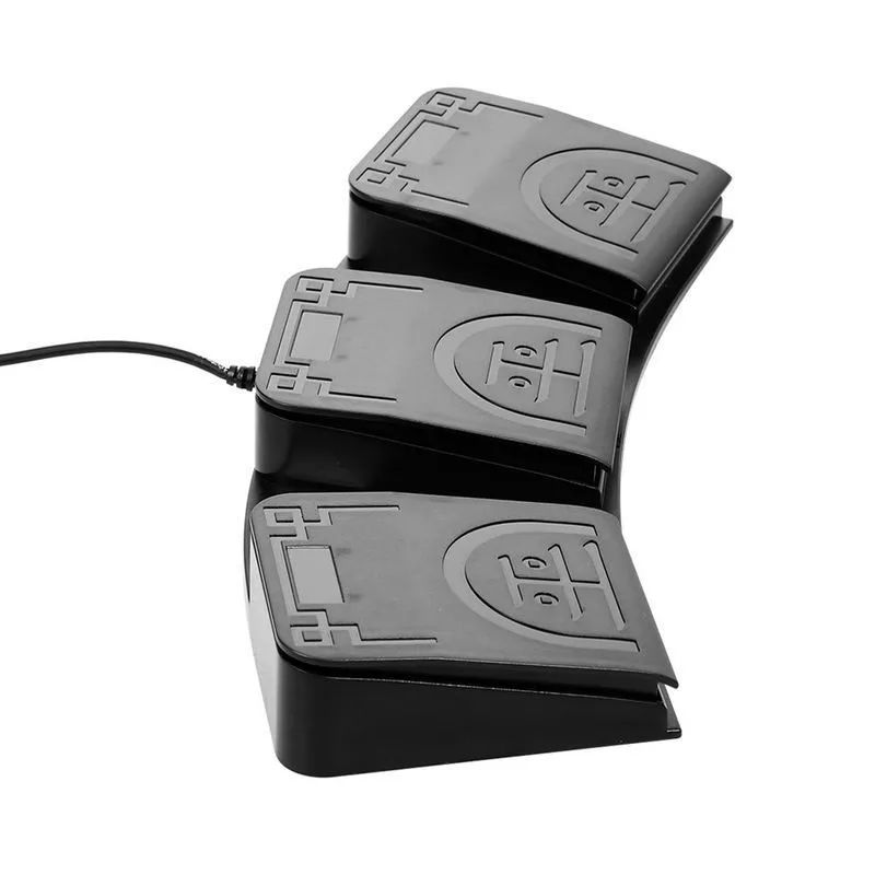 USB Triple Foot Switch Pedal, 3-Key Programmable Keyboard Mouse Controller, Universal Programmable Foot Pedal FS2020U1IR