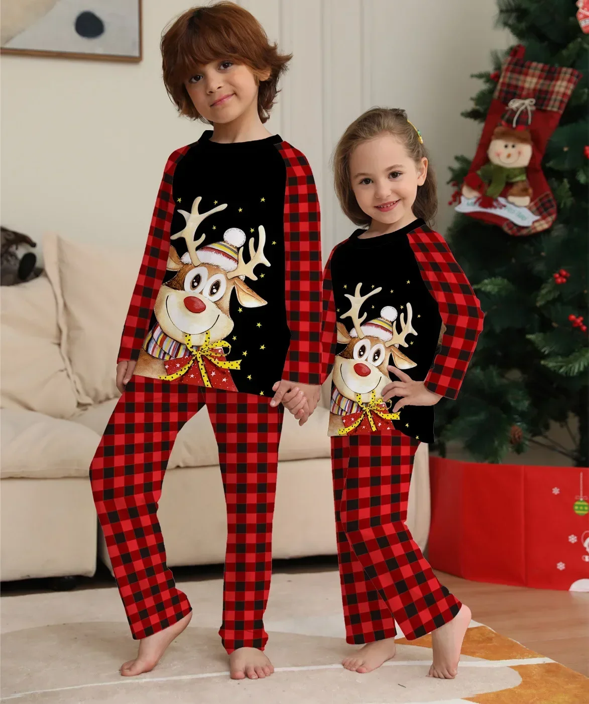 Merry Christmas Family Matching Pajamas Women Men Boys Girls Clothing Set Baby&Dog Romper Pjs Cute Soft Pijamas Xmas Look