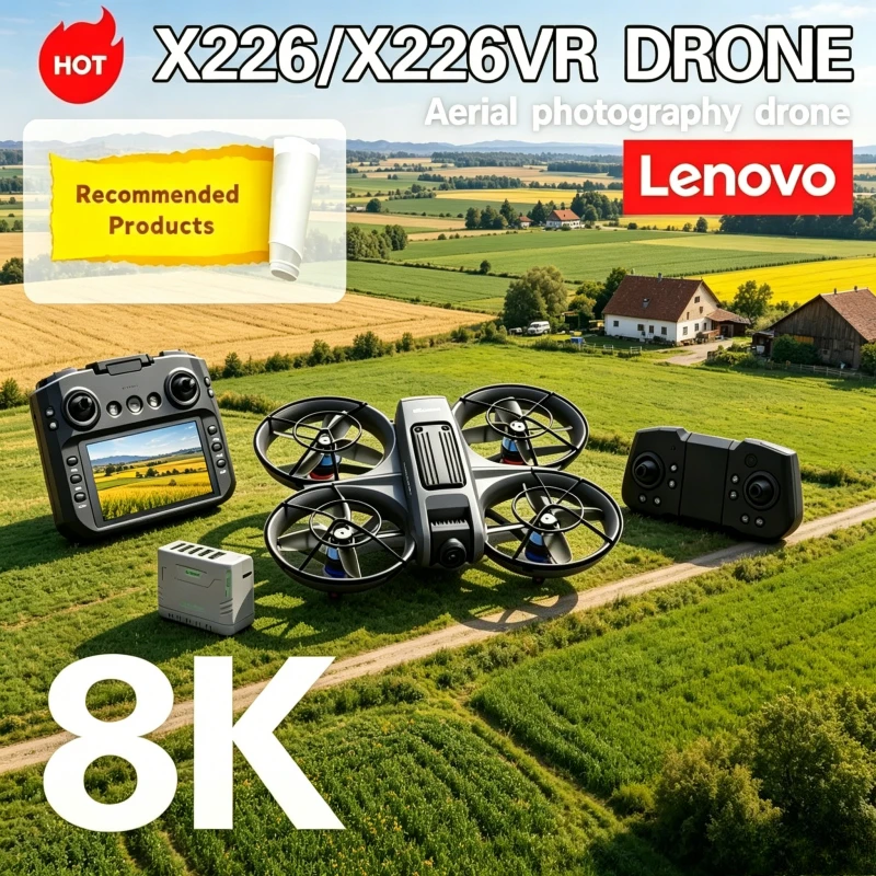 Drone Rc X226 - รีโมทคอนโทรลเฮลิคอปเตอร์เครื่องบิน RC โดรนของเล่นของขวัญสำหรับเด็กพร้อมหน้าจอควอดคอปเตอร์ เลอโนโว X226/X226VR 8K