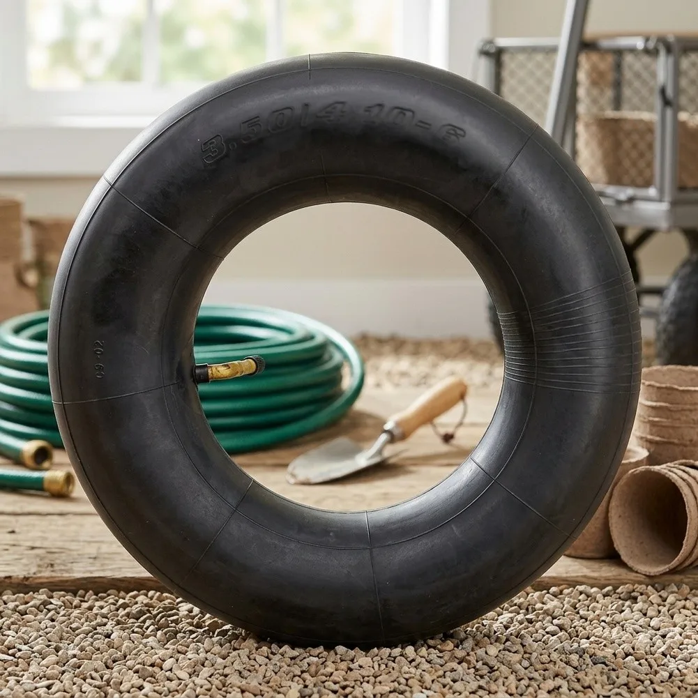 Inner Tubes for 4.10/3.50-6 Size Wheels Compatible with Handcart Utility Wagon Models Two-Piece Replacement Set
