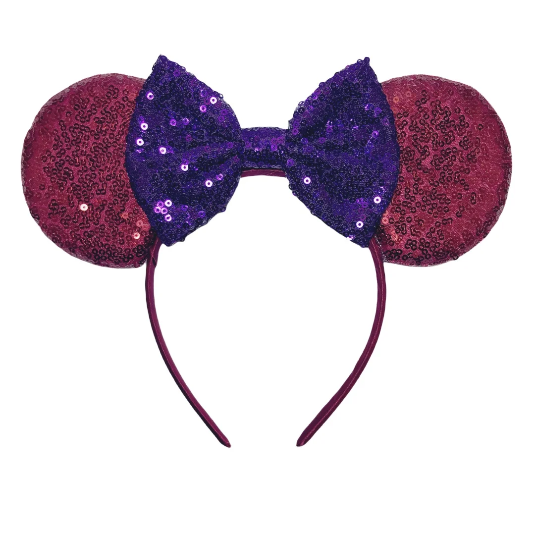 Wine Red Dark Color Mouse Ear Hairband For Girls 5\