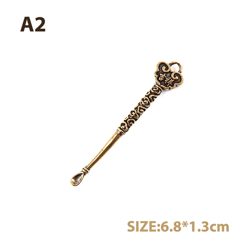 1PCS Retro Brass Ear Spoons Portable Ear Cleaning Tool Dragon EarPick Ear Wax Remover Curette Cleaner Ear Pick Keychain Pendants