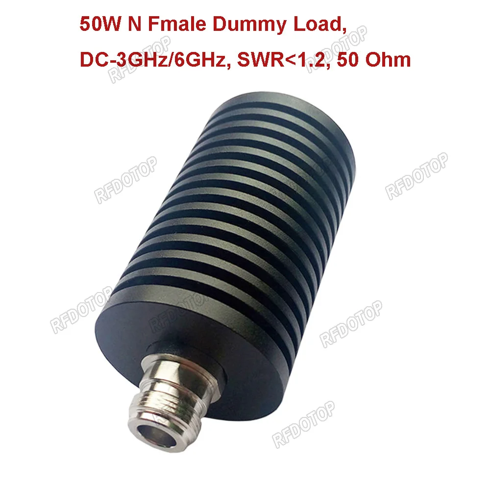 50W 3GHz/6GHz L16 N Female RF Coaxial Termination Dummy Load SWR＜1.2 50 Ohm Connector Socket Brass Straight Coaxial RF Adapters