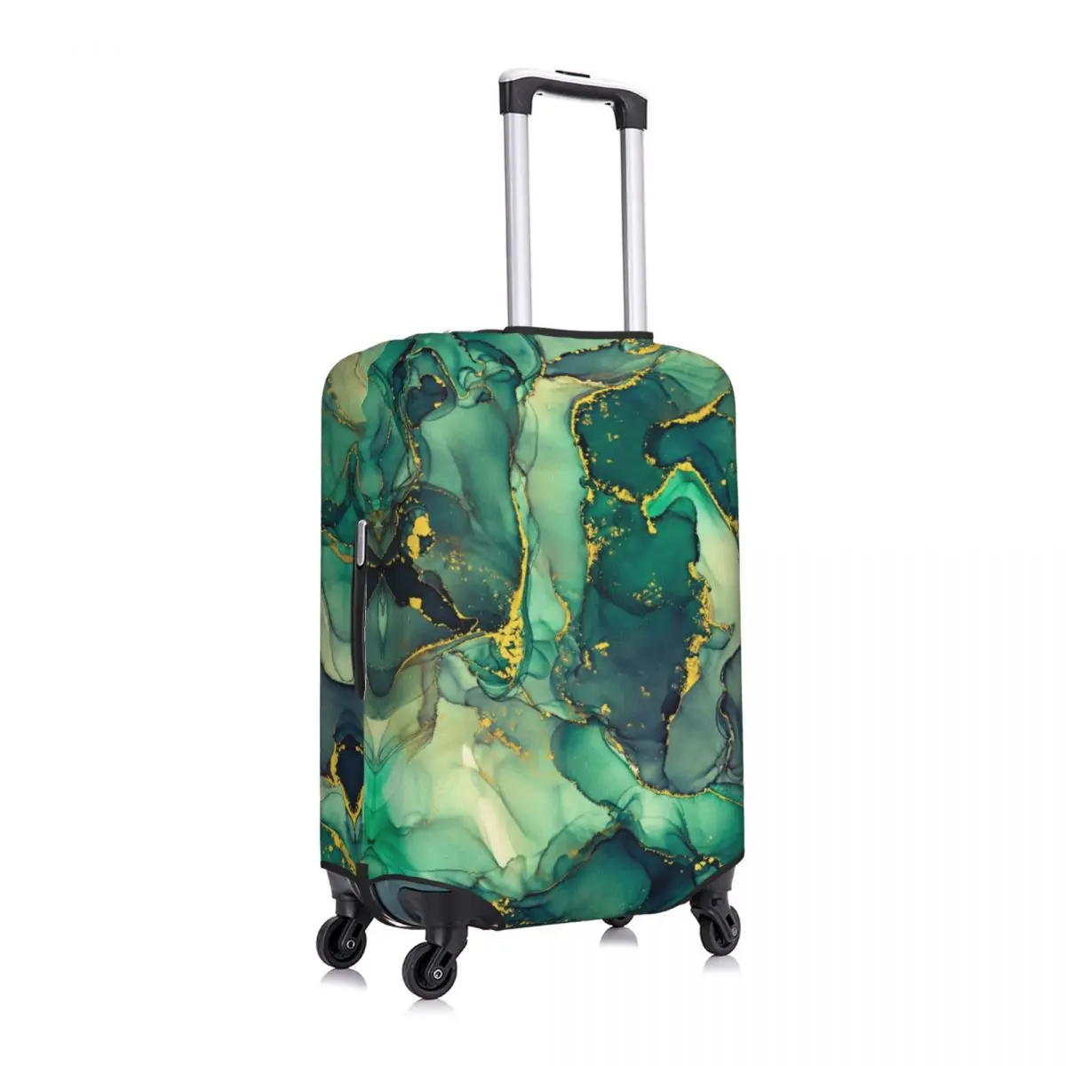 Custom Luxury Blue Abstract Texture Marble Pattern Luggage Cover Elastic Travel Suitcase Protective Covers Suit For 18-32 inch