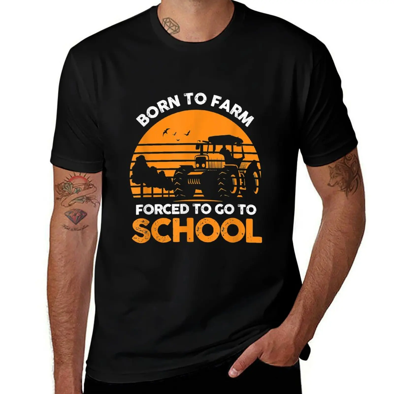 

Фермер Born To Farm Forced To Go To School Футболка сельскохозяйственника мужская футболка мужская футболка