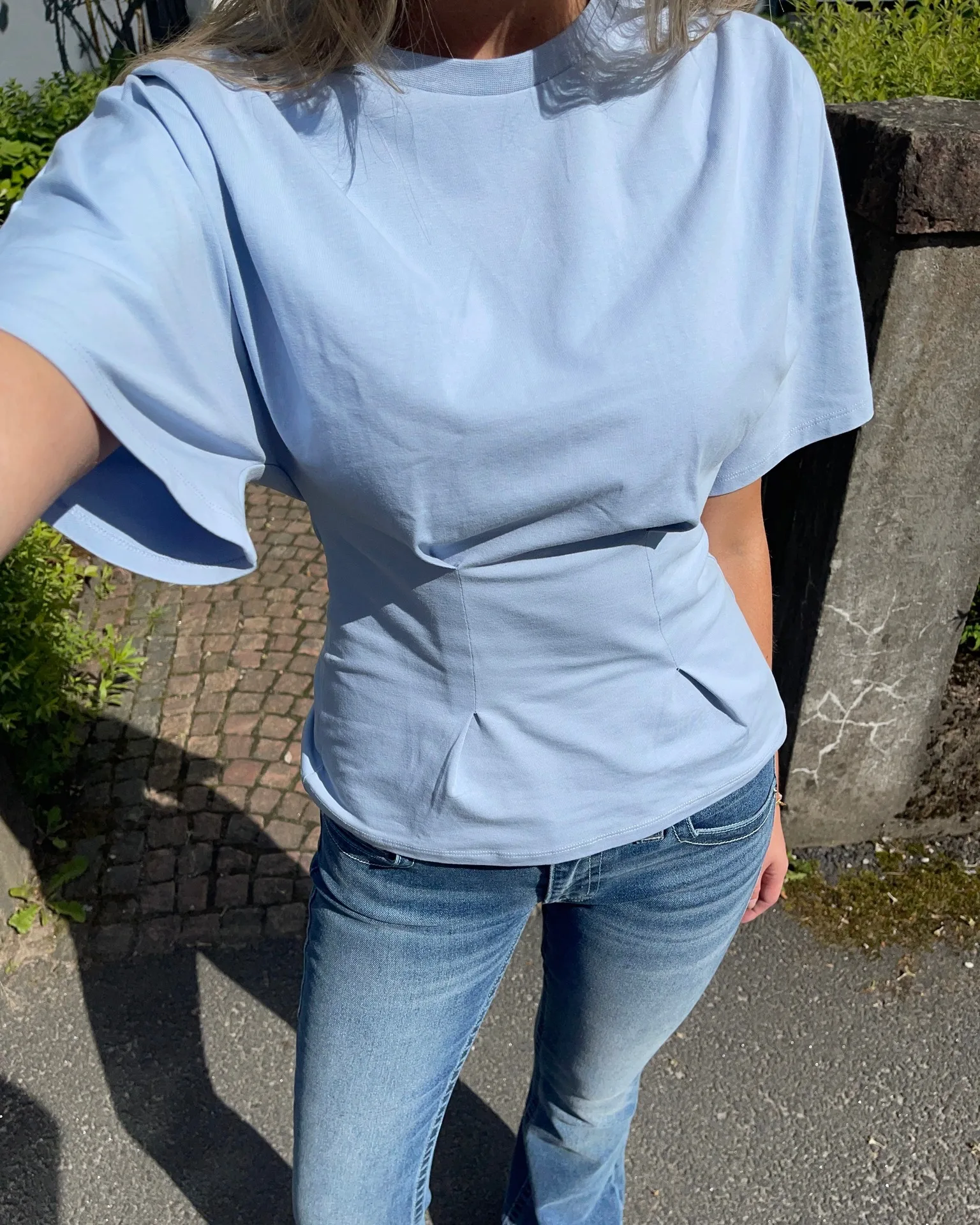 

Women Crew Neck Short Sleeve T-Shirt 2025 Summer New Splice Design Slimming Belly Cover Cotton Top Harajuku Elegant Y2K Clothes