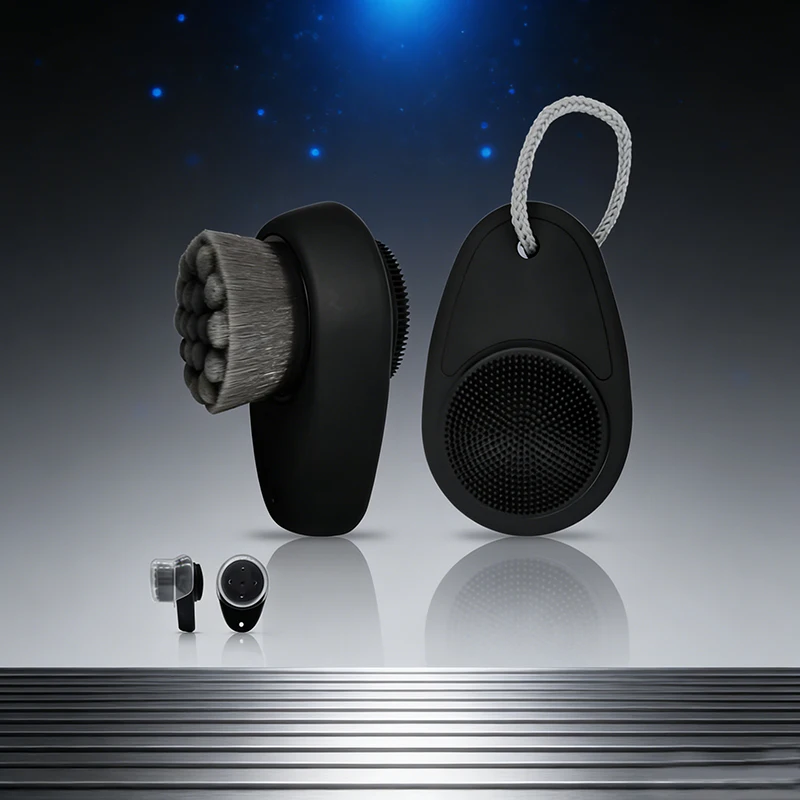 Cepillo de limpieza facial de doble cara con cerdas de nailon y cabezal de silicona para masaje exfoliante de poros profundos, herramienta para el cuidado de la piel del rostro, 1 Uds.