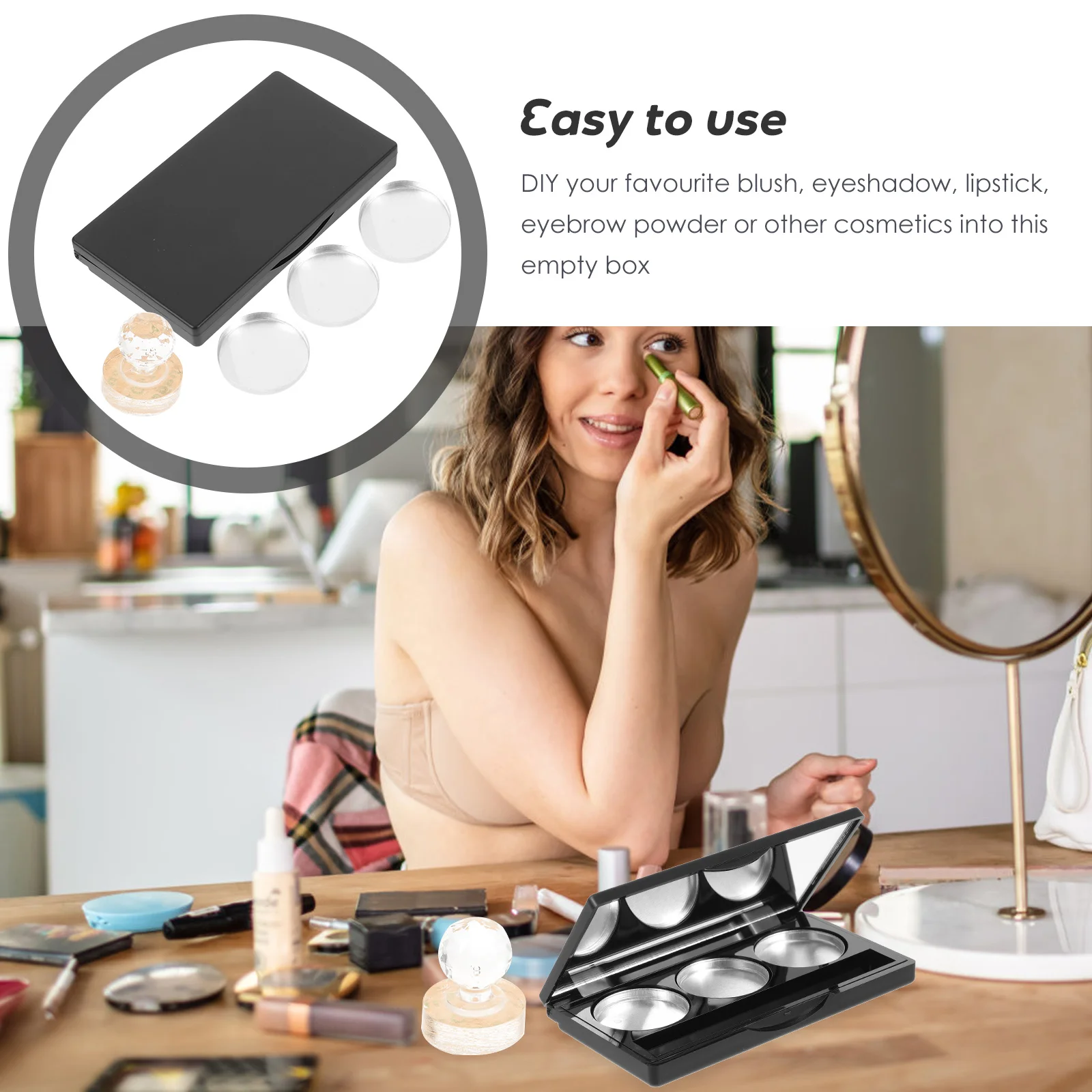 1 セットアイシャドウパレットセット頑丈なポータブル空の化粧容器滑らかな仕上がり多機能ケース屋外家庭用