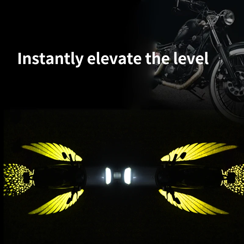 سيارة كهربائية أجنحة الملاك الملونة ترحيب ضوء الإسقاط دراجة نارية تعديل عالمي LED أجنحة دراجة نارية ديكور Atm