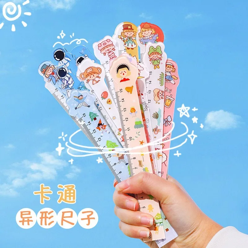 

15cm cartoon shaped ruler student ins girl heart scale ruler learning stationery office supplies drawing ruler