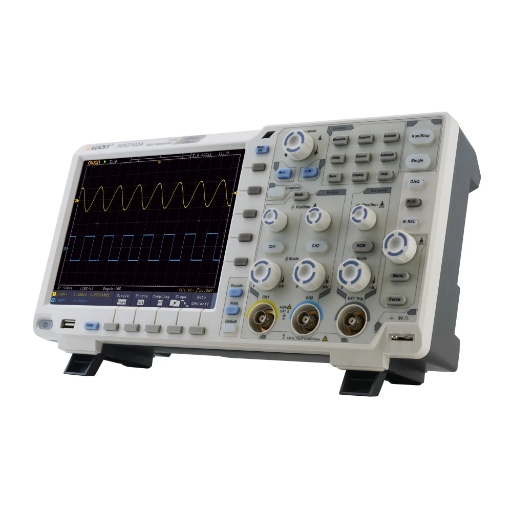 OWON XDS2102A Osiloscopio Digital Oscilloscope 1GS/s 100MHz 2CH 20 Mpts Record Length 12 bits Multimeter Oscilloscope Generator