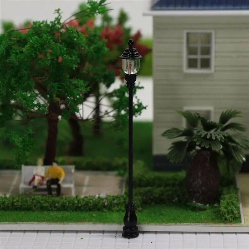 10pcs 1:87/100/150 Ho Scale Street Light Railway Layout Scenery LED Lamp Scenery Garden Street Miniature Scale Lamppost