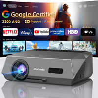 CAIWEI A10Q 4k Android 14 Projector 1080P Full HD Auto Focus High Brightness Wifi 6 2200 Ansi Beam Projectors Smart Home Theater