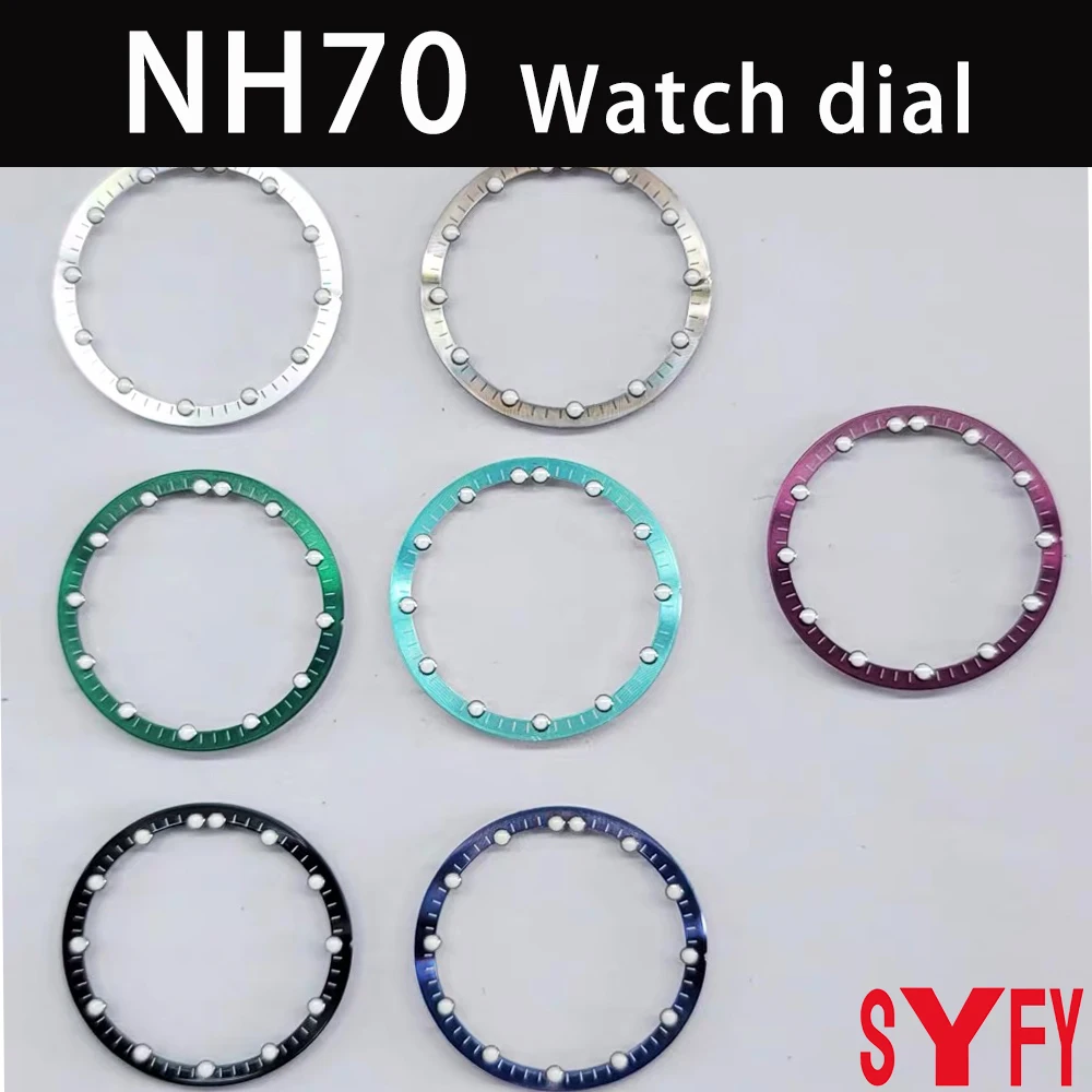 28.5mm Noctilucent Watch Accessories Parts Silver/Gray/Green/black/blue/Purple Circular Dial Suitable For Japanese NH70 Movement