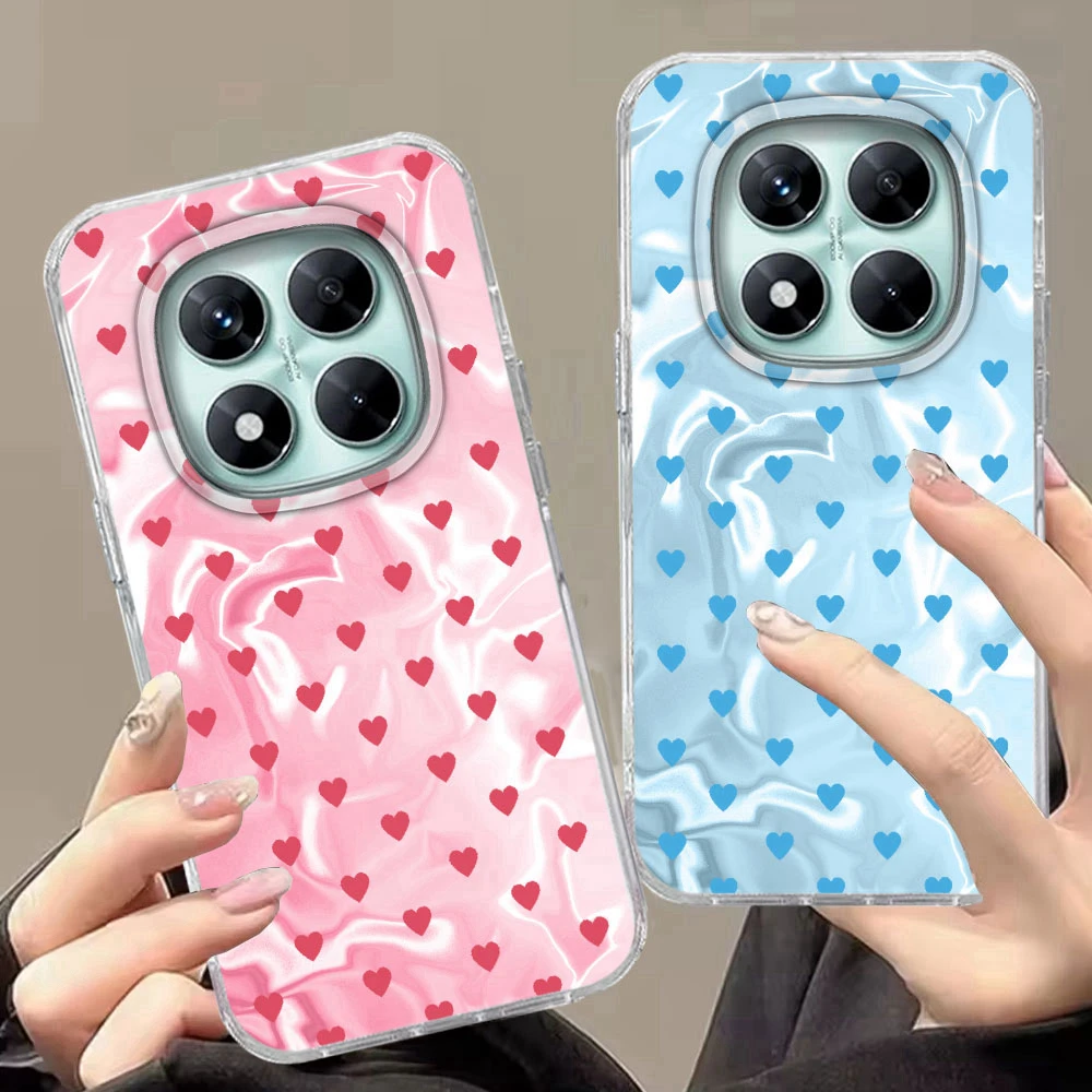Coque de téléphone colorée en forme de cœur pour Xiaomi Redmi Note 15 14 13 12 11 11S 10 10S 8 9 Pro 15 15C 13C 14C 9S A3 A4 A3X A5 A1