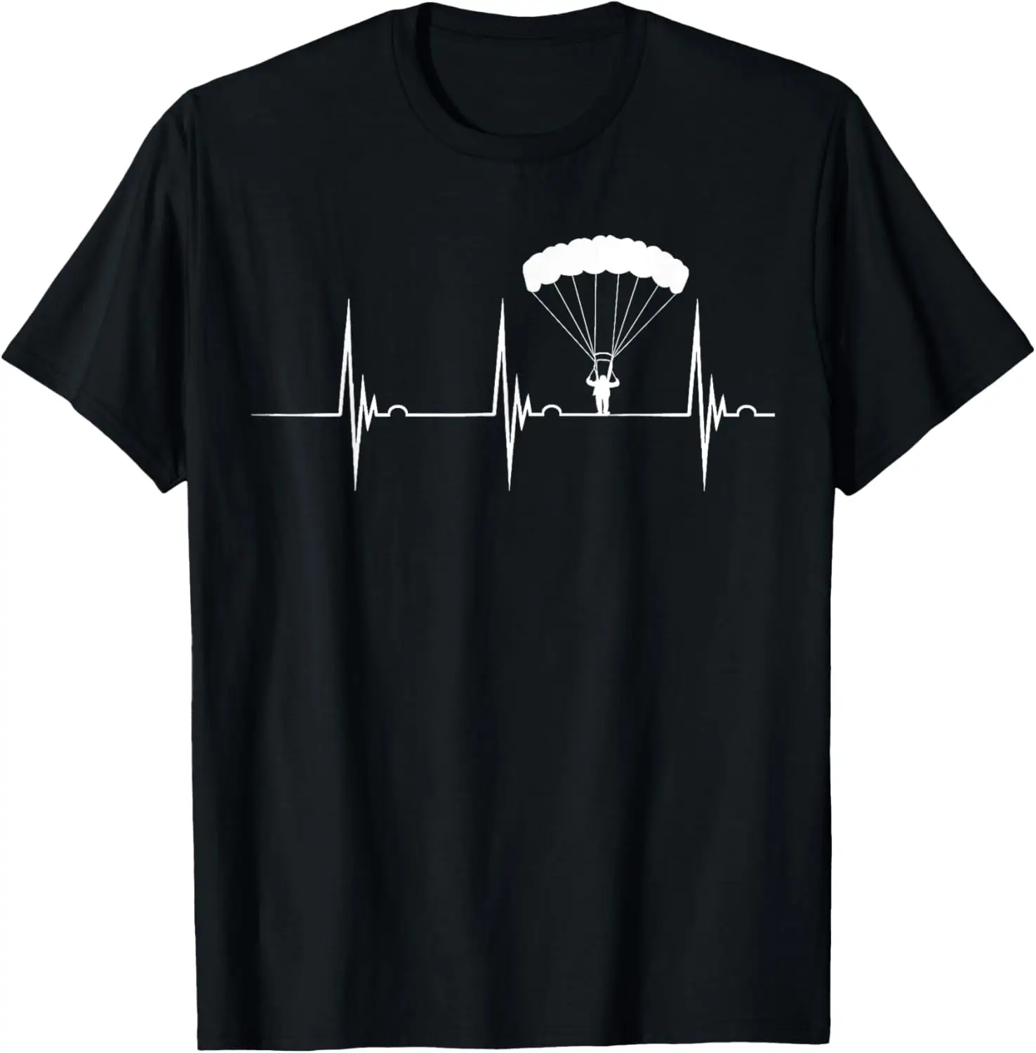 Skydiving Heartbeat Skydiver Skydive EKG Pulse Jump T-Shirt T-Shirt