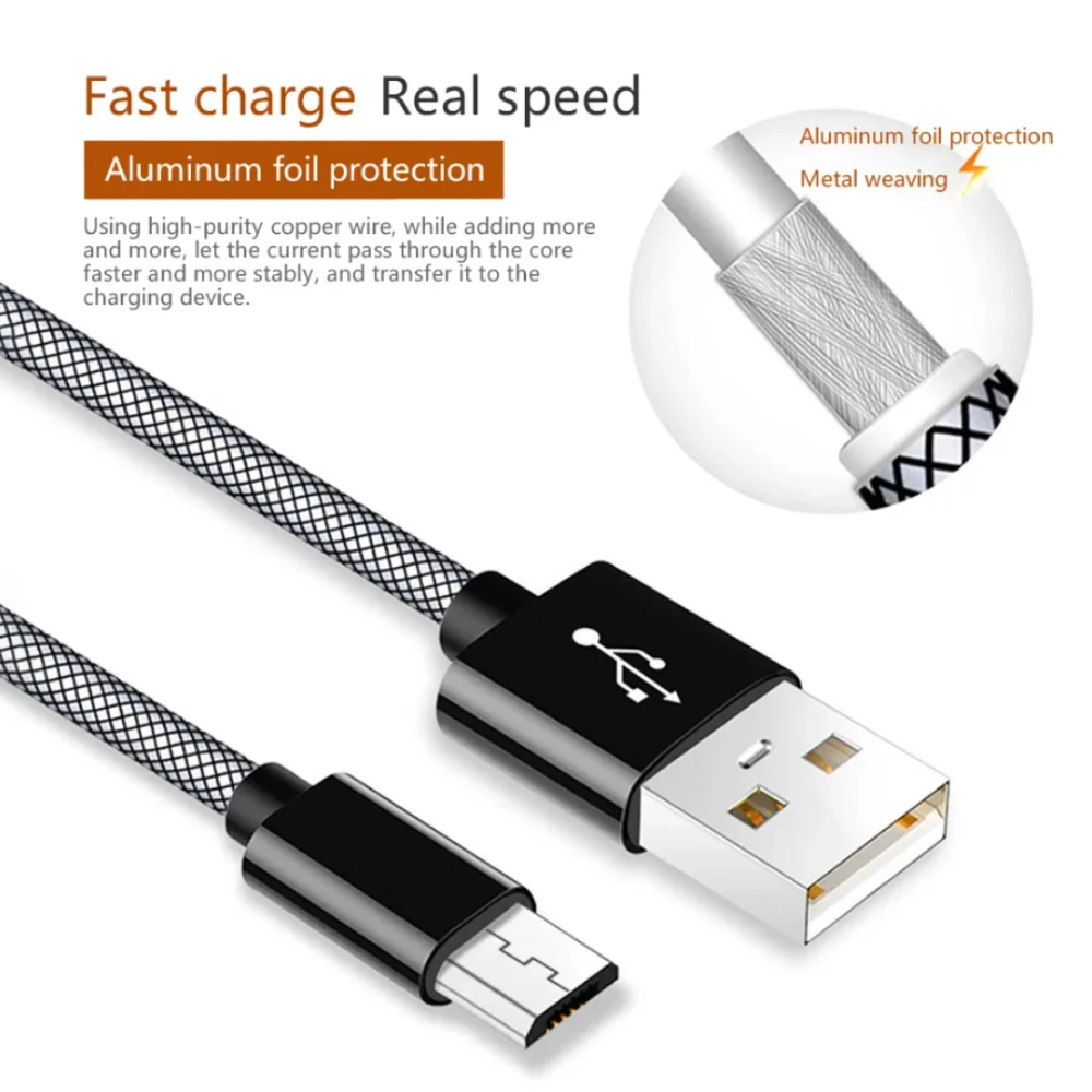 Type C Micro USB Cable 20cm 3A Short Fast Charging For iOS Samsung Xiaomi Huawei Android Phone Sync Data Cord USB Adapter Cable