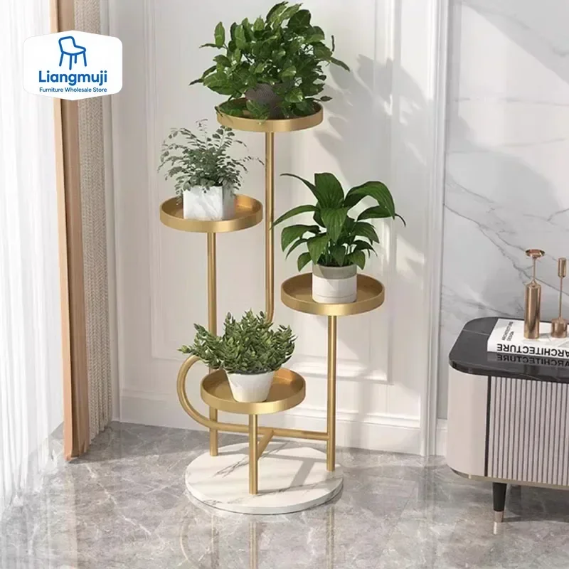Maceta de Metal de varias niveles para plantas, estante de exhibición para interiores, balcón, estantería para plantas, organizador, estante de almacenamiento, muebles de Estanteria Plantas