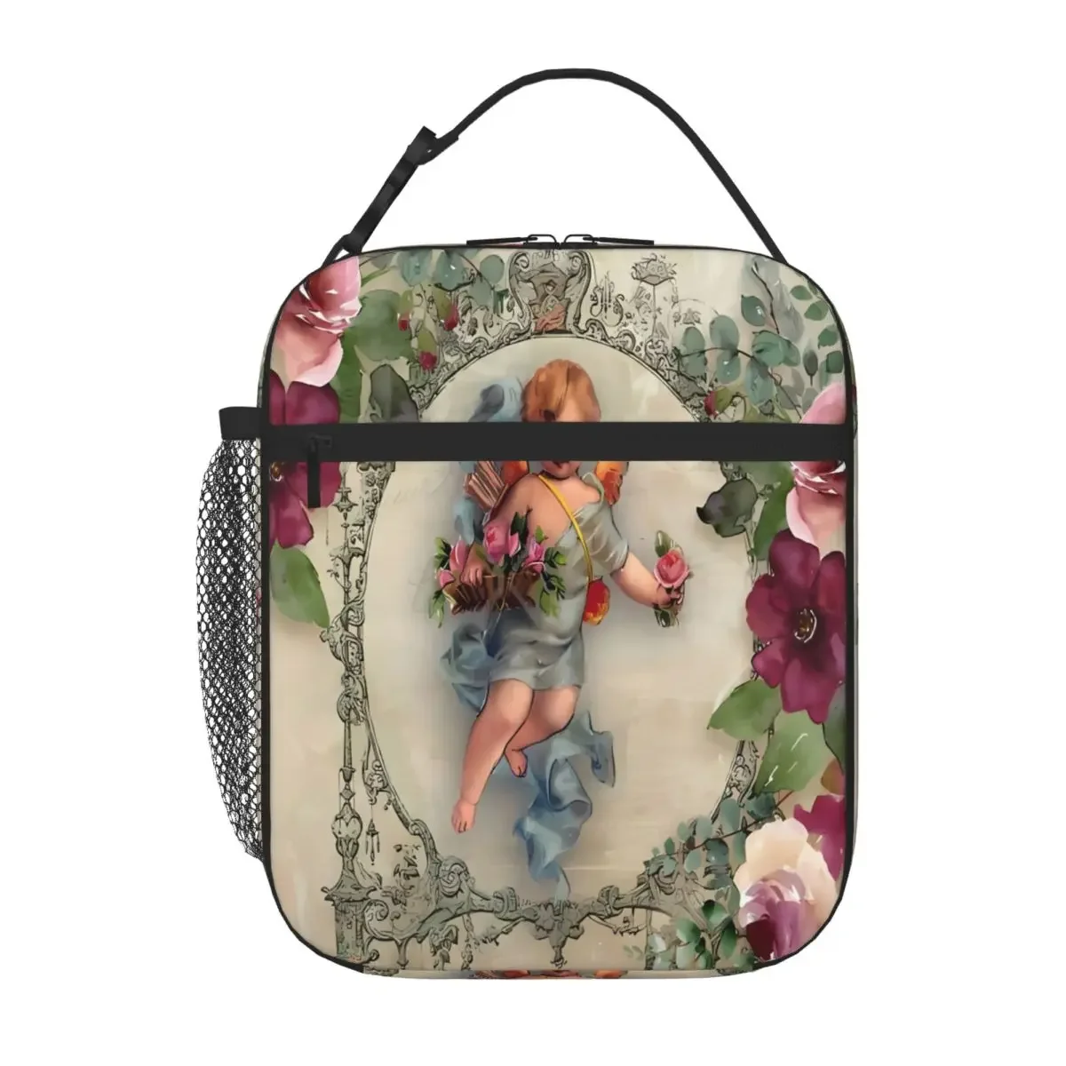 Bestselling Victorian Angel Print With Vintage Large Capacity Lightweight Lunch Bag  Outing Lunch Carrier