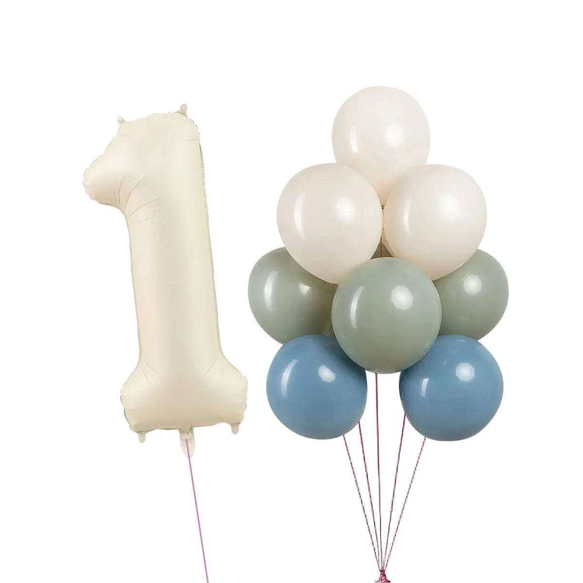 Vintage Blue Green Latex Balloon Set 32inch Foil Number Balloon For Kids Adults Happy Birthday Anniversary Party Decorations