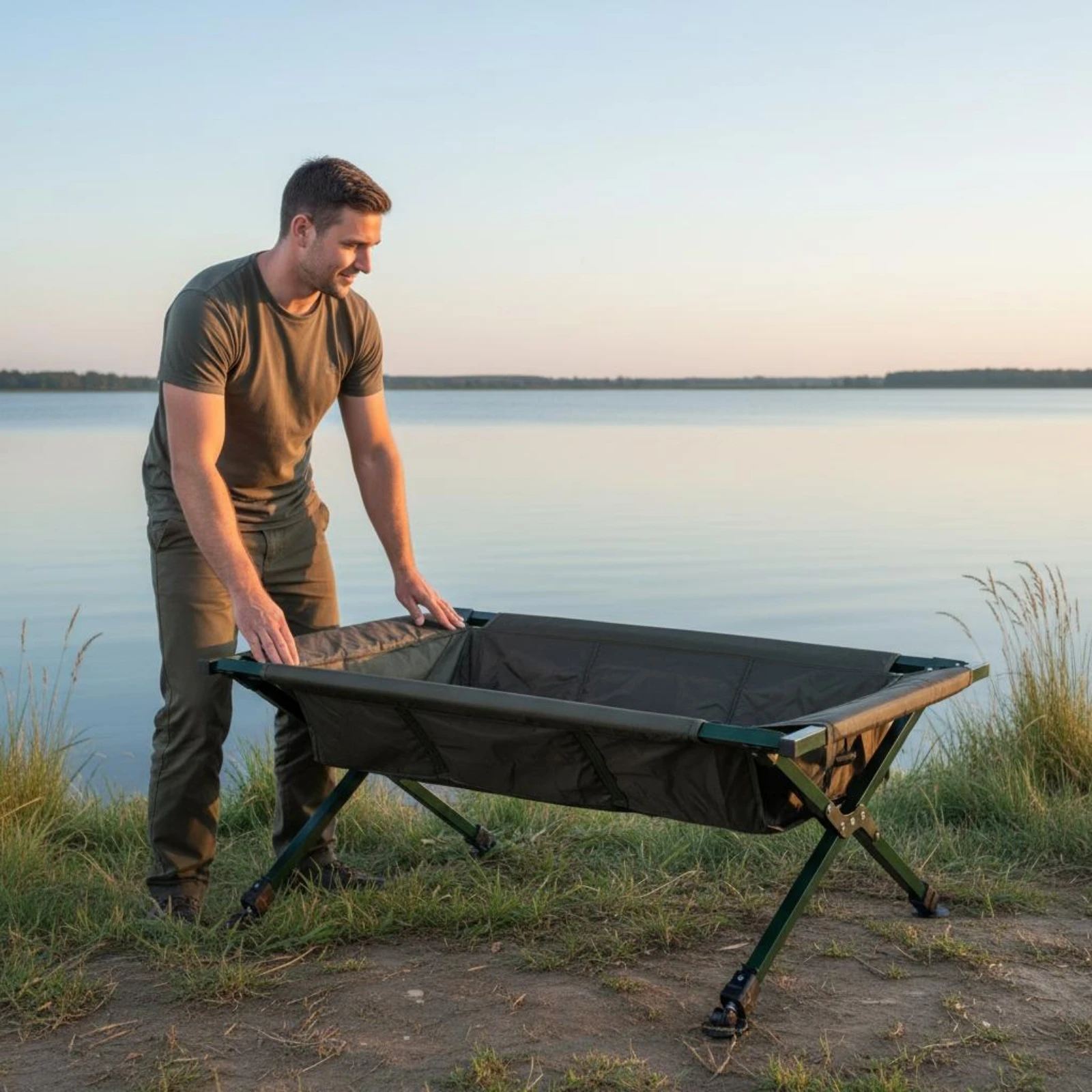 Metal Frame Catch Cradle Stitched Folding Catch Cradle Fishing Weigh Bag Foldable Outdoor Gear Tear Resistant for Anglers