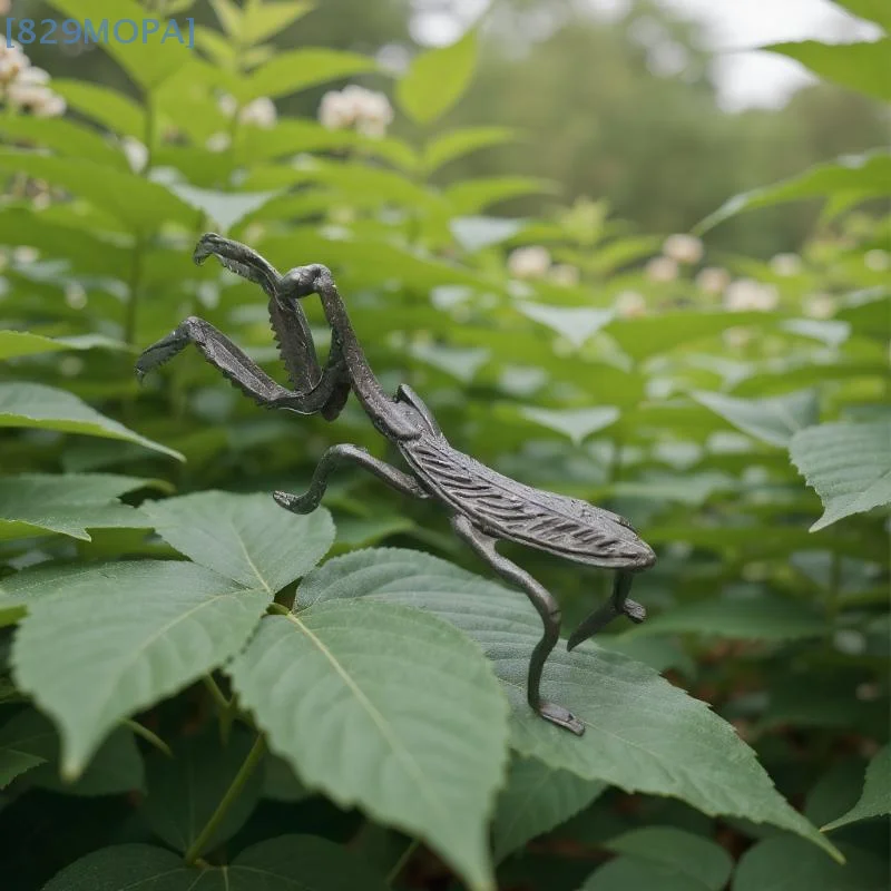

Retro Mantis Decorative Item Chinese-style Brass Insect Miniature Artwork Tea Pet Item Car Ornament