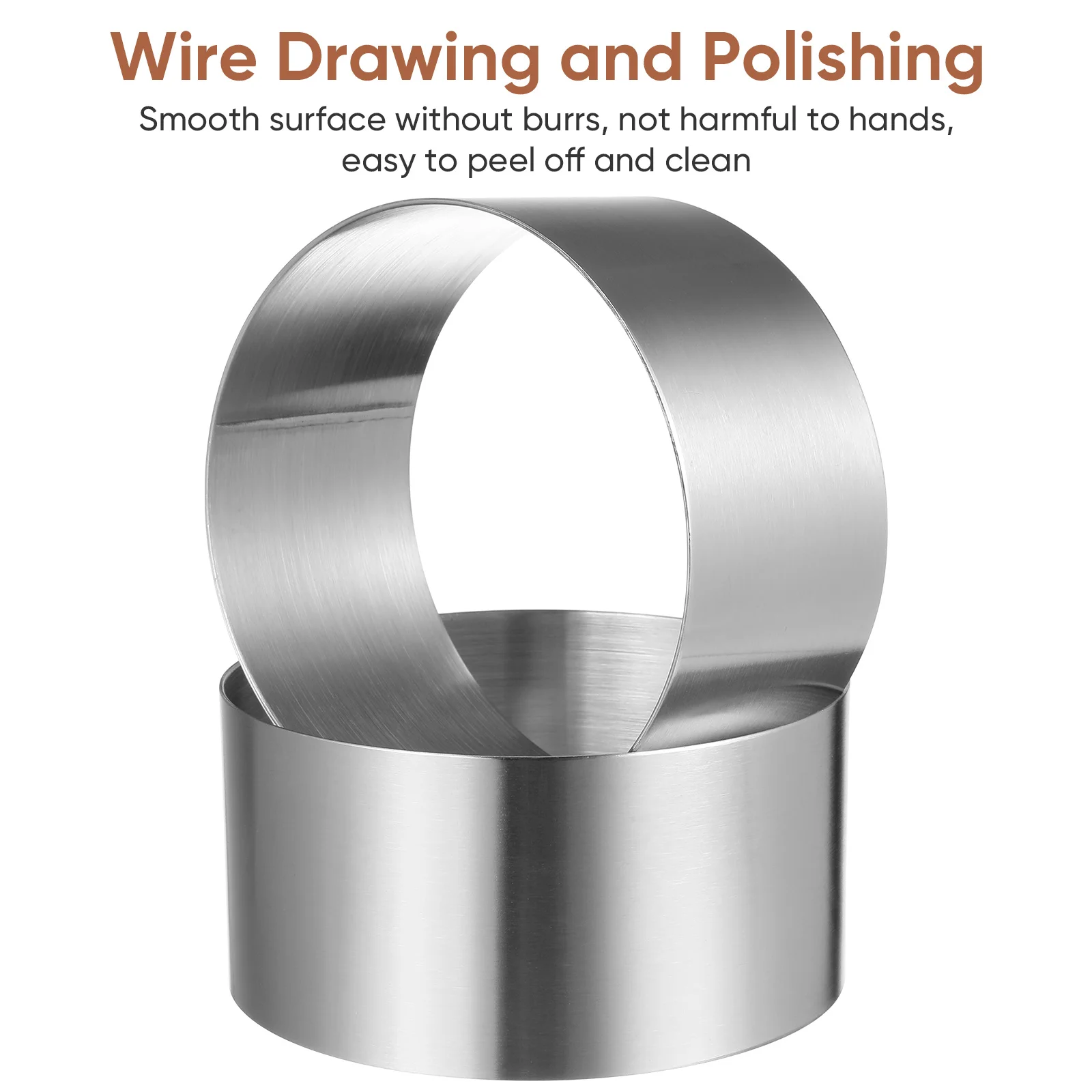 

4pcs Stainless Steel Baking Molds Round Cake Tools For Kitchen Mousse Cookie Bread Pastry Diy Dessert Craft Kids Activity Metal