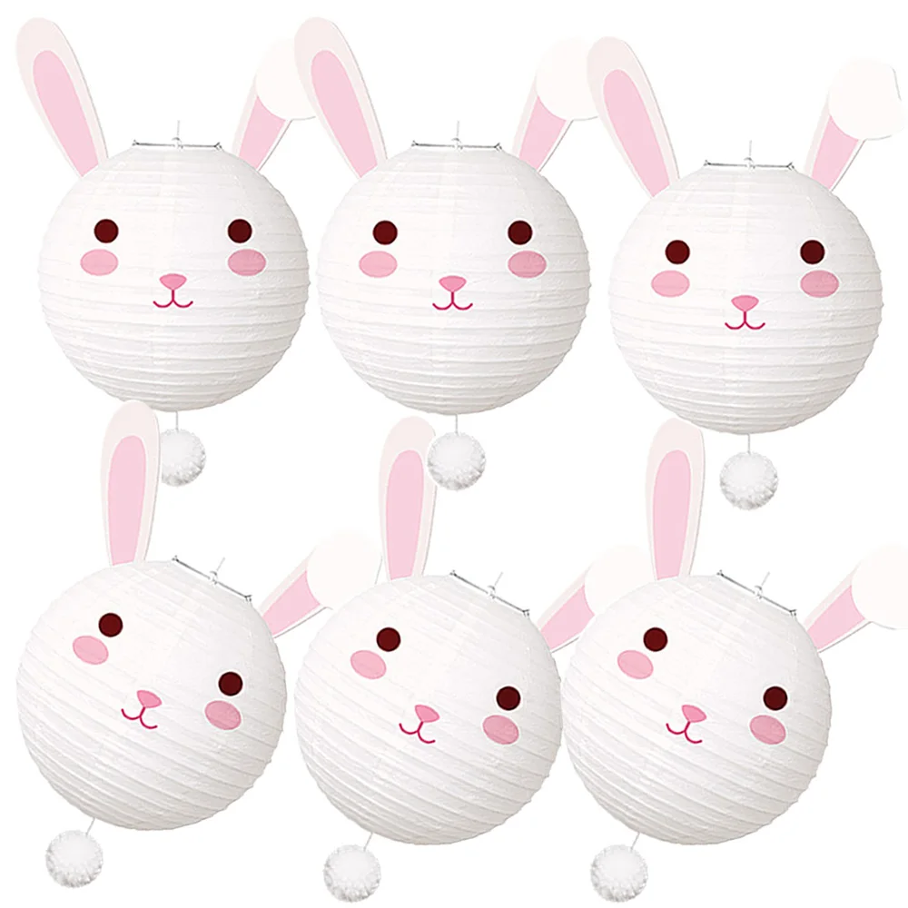 

6Pcs Animal Lantern Easter Hanging Paper Lanterns Birthday Decorations Jungle Party Decoration Easter Day Egg Bunny Decor