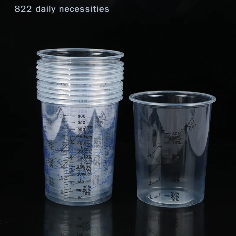 10pcs Plastic Paint Mixing Cup 600ml Mixing Pot Paint Mixing Calibration Cup For Precise Mixing Of Paint And Liquid High Quality