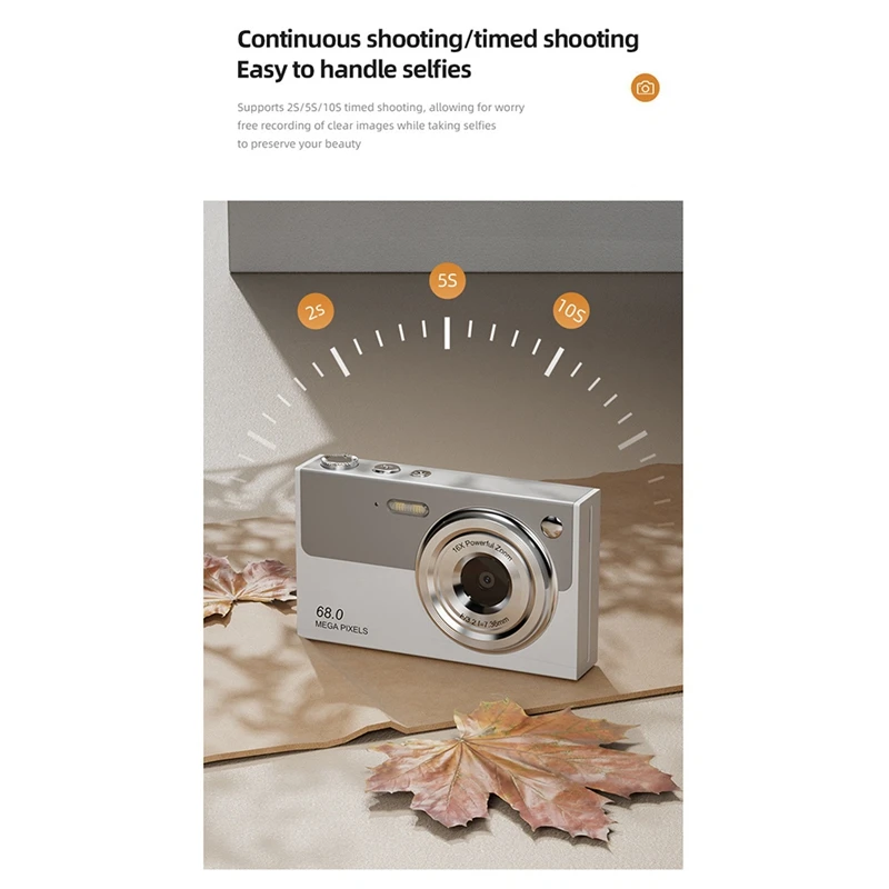 【جديد】كاميرا رقمية بدقة 4K، كاميرا فيديو مدمجة تعمل بالواي فاي، 6800 وات بكسل، تكبير 16X، كاميرا سيلفي بعدسة مزدوجة، 1080 بكسل، تصوير تلقائي للصورة