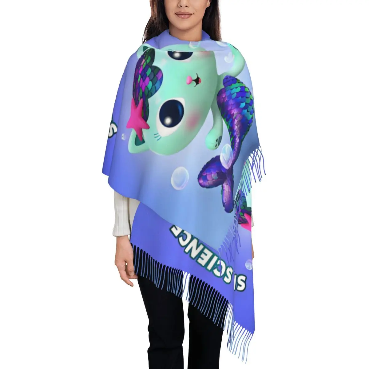

Personalized Printed Cartoon Spa Science MerCat Scarf Men Women Winter Warm Scarves Gabbys Dollhouse Shawls Wraps