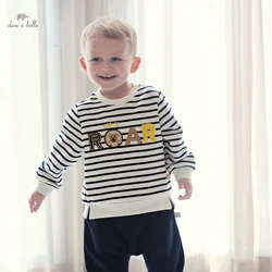 Dave Bella Autumn Children's Suit Simple Fashion Boy's Suit Casual Loose Stripes Top+Long Pants Kid's Two-piece Suit DB3242093