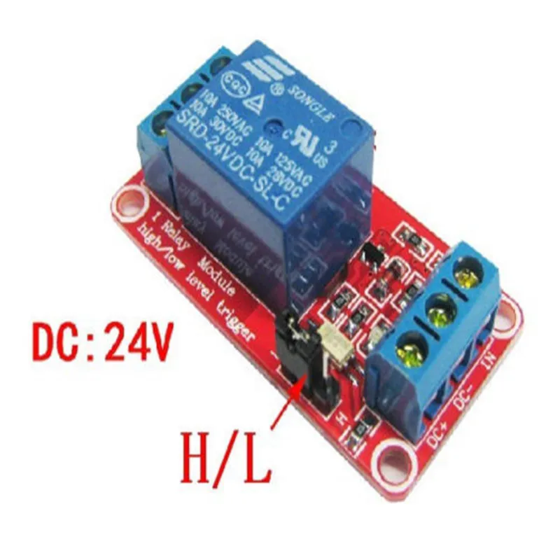 1 Channel DC 24V Relay Module With Optocoupler Isolation Support High and Low Level Trigger for Arduino 1 Way Relays Board