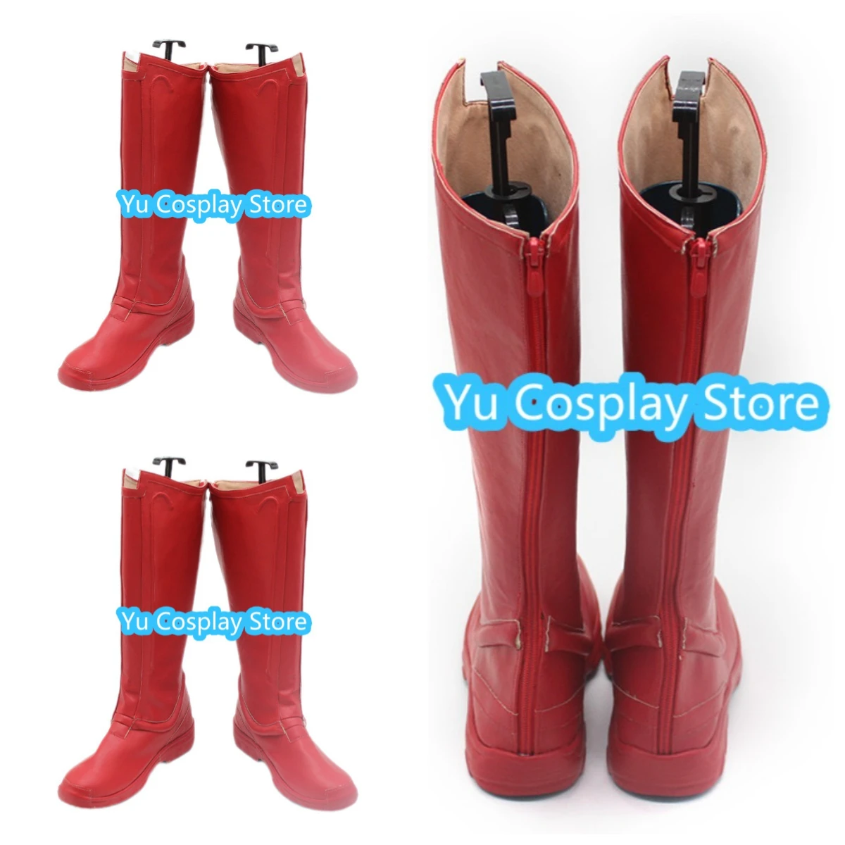 

Anime Cosplay Shoes Red Boots Anime Men's Halloween Party Shoescustomized Shoes
