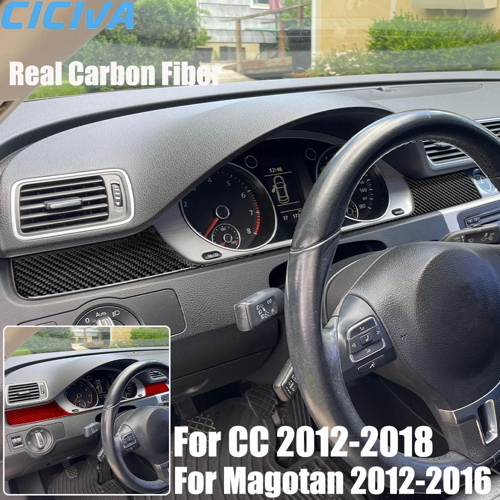 

Настоящее углеродное волокно, автомобильные аксессуары, накладка на панель приборной панели, мягкая наклейка для Volkswagen CC 2012-2018 для Magotan 2012-2016