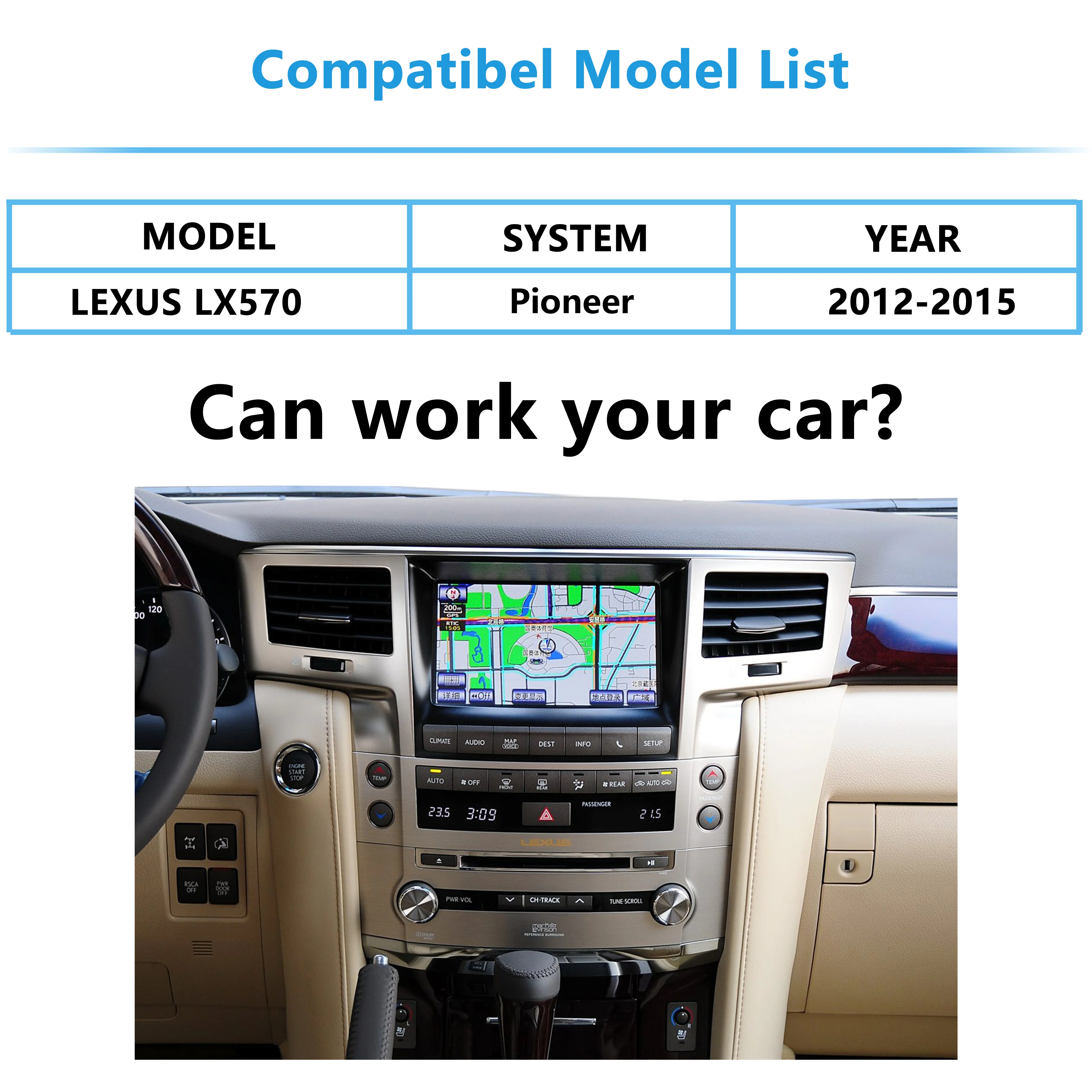 Apple CarPlay für LEXUS LX570 2012–2015. Hinzufügen Sie die kabellose Android Auto Plug&Play-Reverse-Kamera-Schnittstellenbox