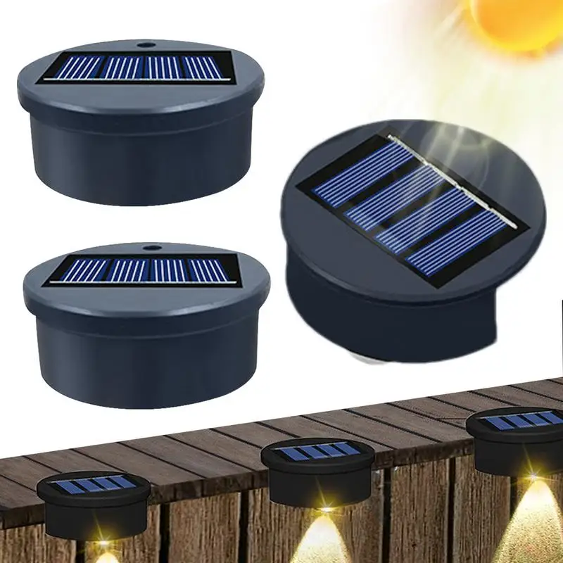 

Fence Post Solar Lights 3pcs LED Solar Power Outdoor Fence Light Easy Installation Multifunctional Waterproof Lighting For Deck