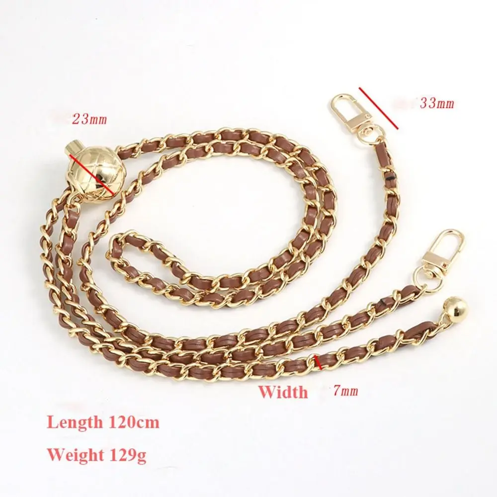 Small Golden Balls Chain High Quality 1.2m Metal Non-fading Adjustable Chain High-end Shoulder Strap Bag Accessories