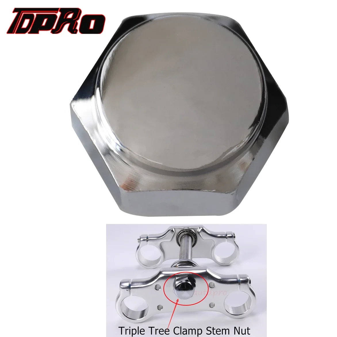 TDPRO-tapa de tuerca para vástago de dirección de árbol Triple, horquilla, barra de mango, soporte de elevadores de Triple abrazadera, 125cc-250cc, tapas de perno para Dirt Pit Bike