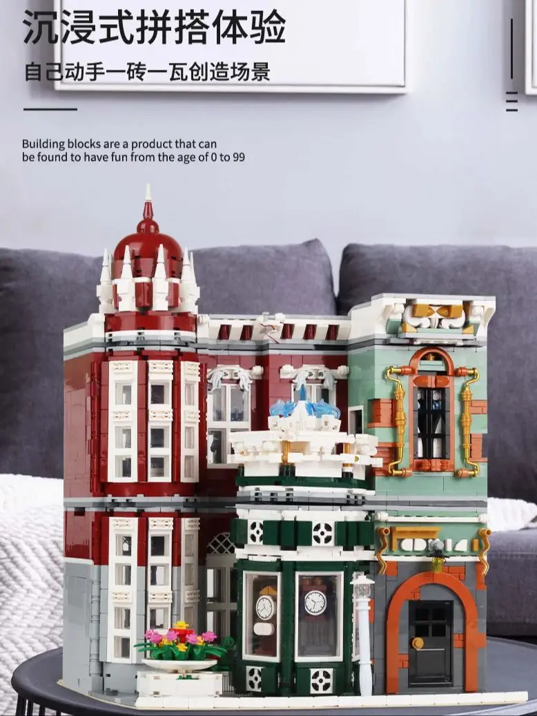 3037+PCS Creative Expert Antieke Collectie Winkel Bouwstenen Street View Serie Architectuurmodel Lichtpuzzel Speelgoed Cadeau - afbeelding 2